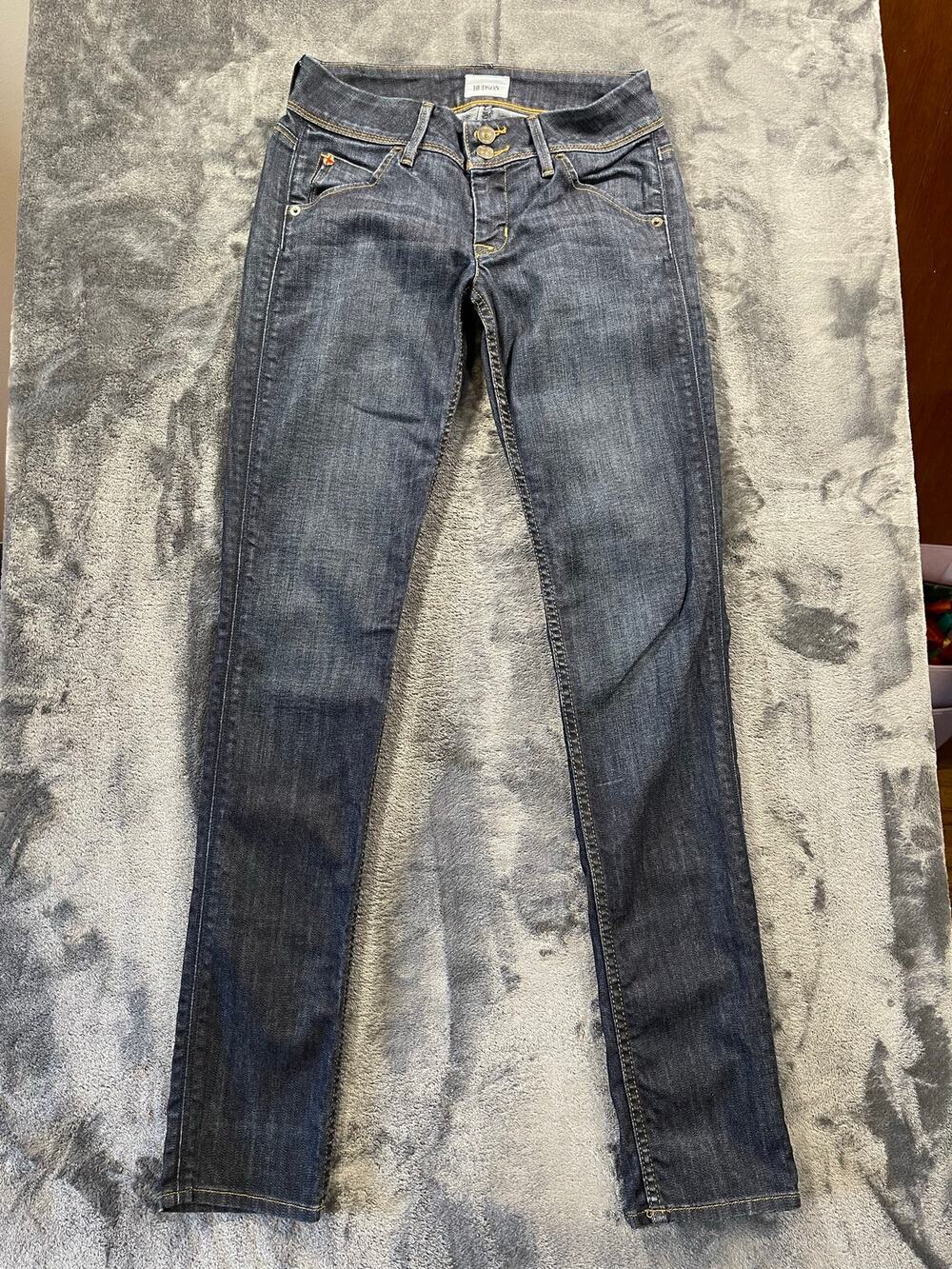 Hudson Collin Flap Pocket Low Rise Skinny Jeans 25 Geno Dark Wash 31 Inseam